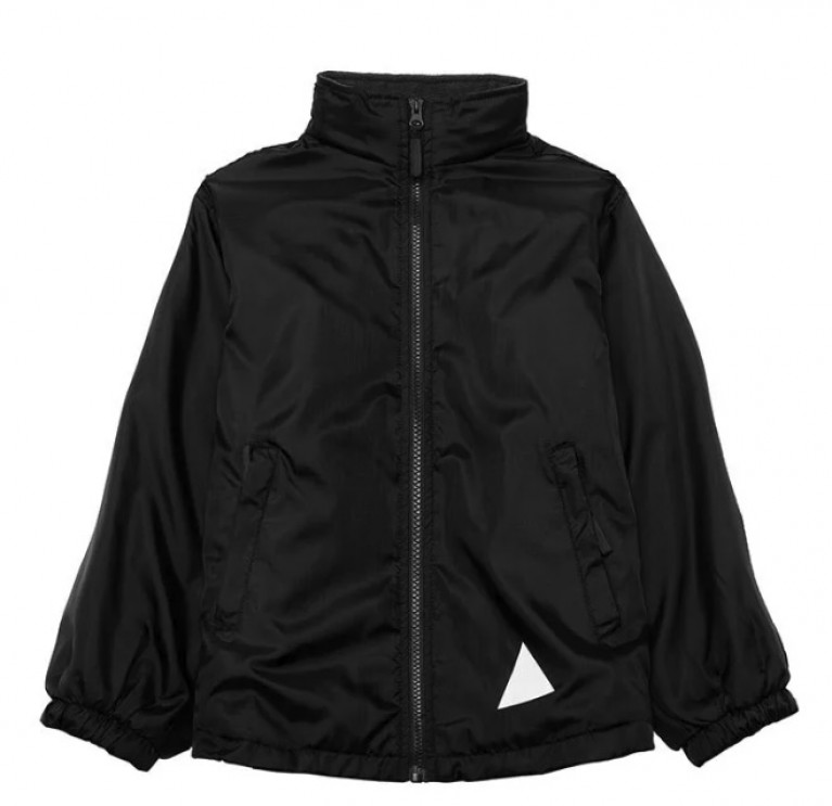 Showerproof jacket embroidered with school logo