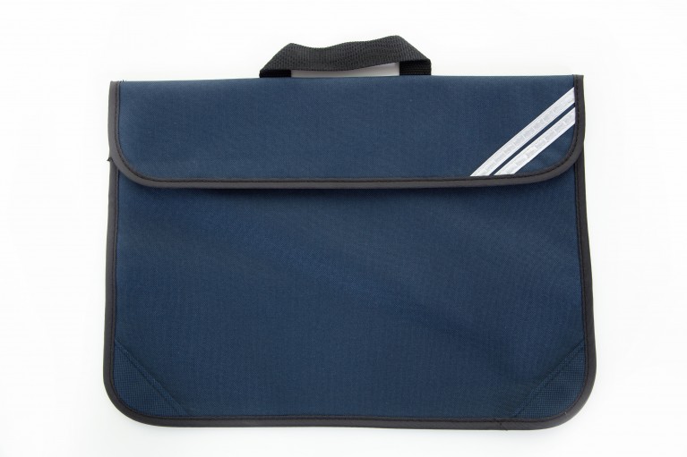 Plain Navy Short Handle Bookbag