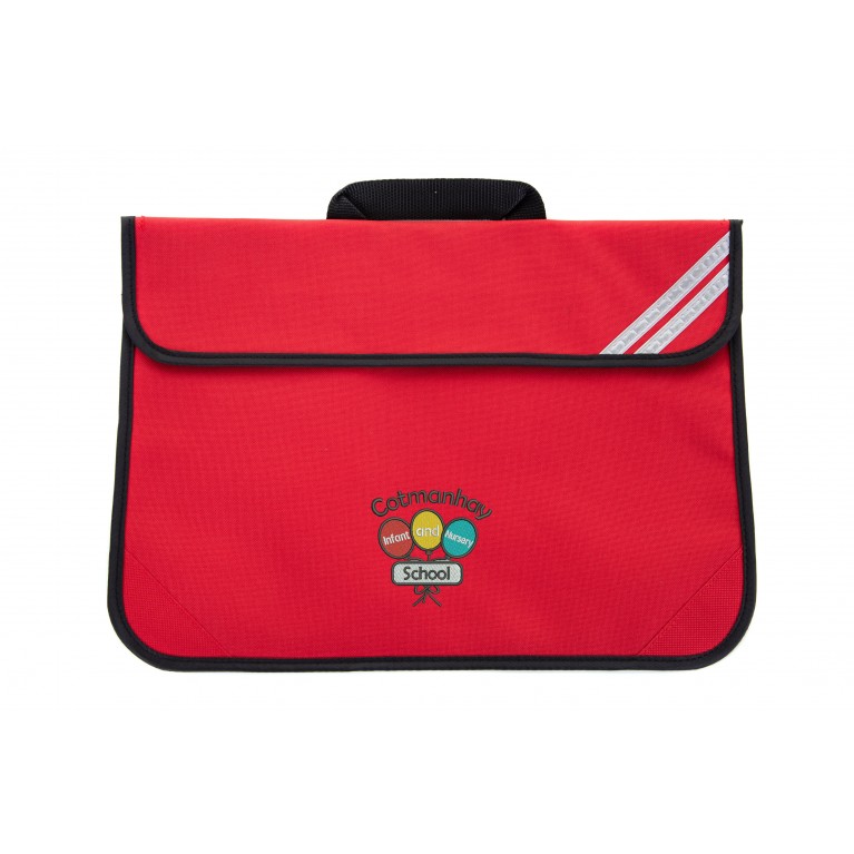 Red Short Handle Bookbag with Logo