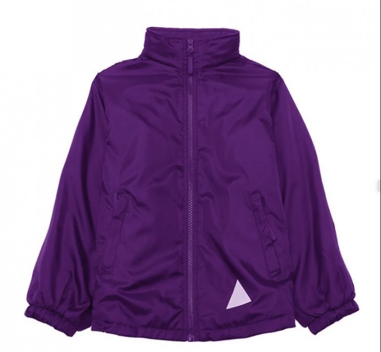 Showerproof jacket embroidered with school logo