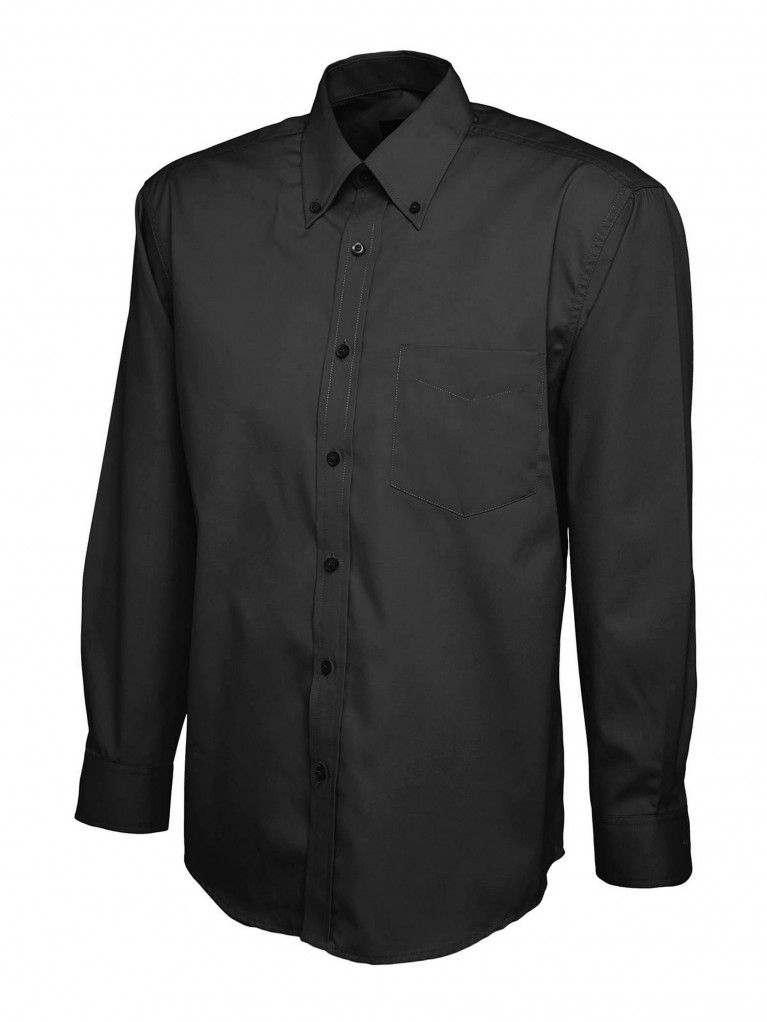 Mens Long Sleeve Pinpoint Oxford Shirt embroidered with school logo
