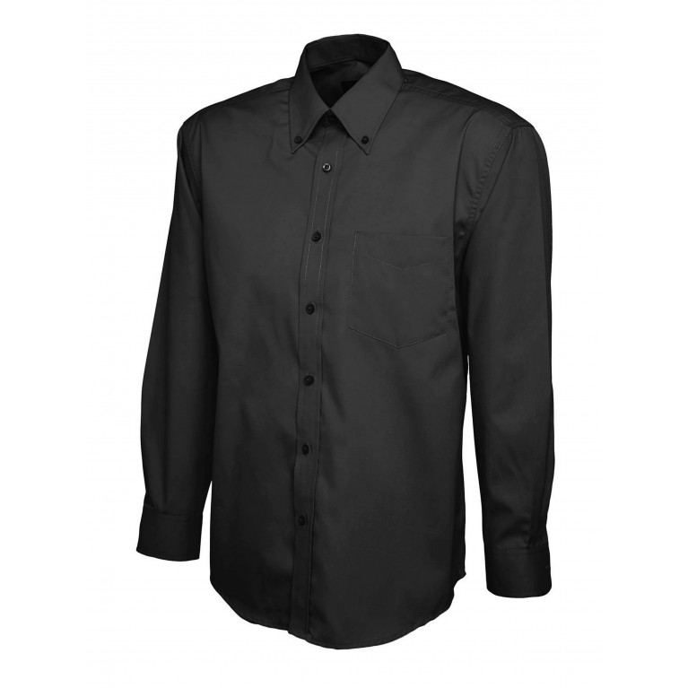 Mens Long Sleeve Pinpoint Oxford Shirt embroidered with school logo