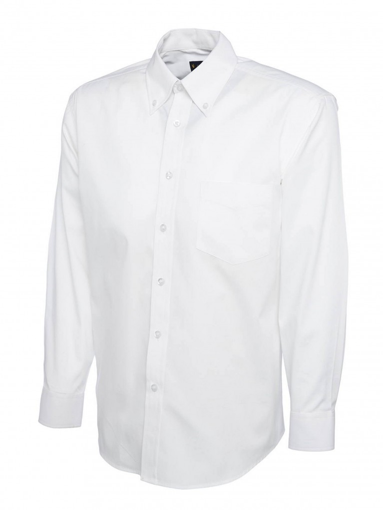 Mens Long Sleeve Pinpoint Oxford Shirt embroidered with school logo