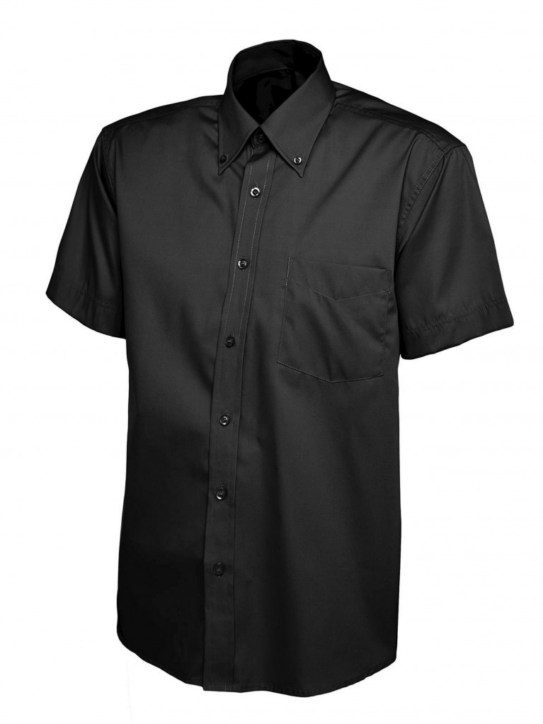 Mens Short Sleeve Pinpoint Oxford Shirt embroidered with school logo