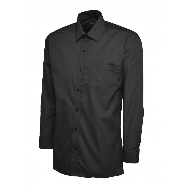 Mens Long Sleeve Poplin Shirt embroidered with school logo