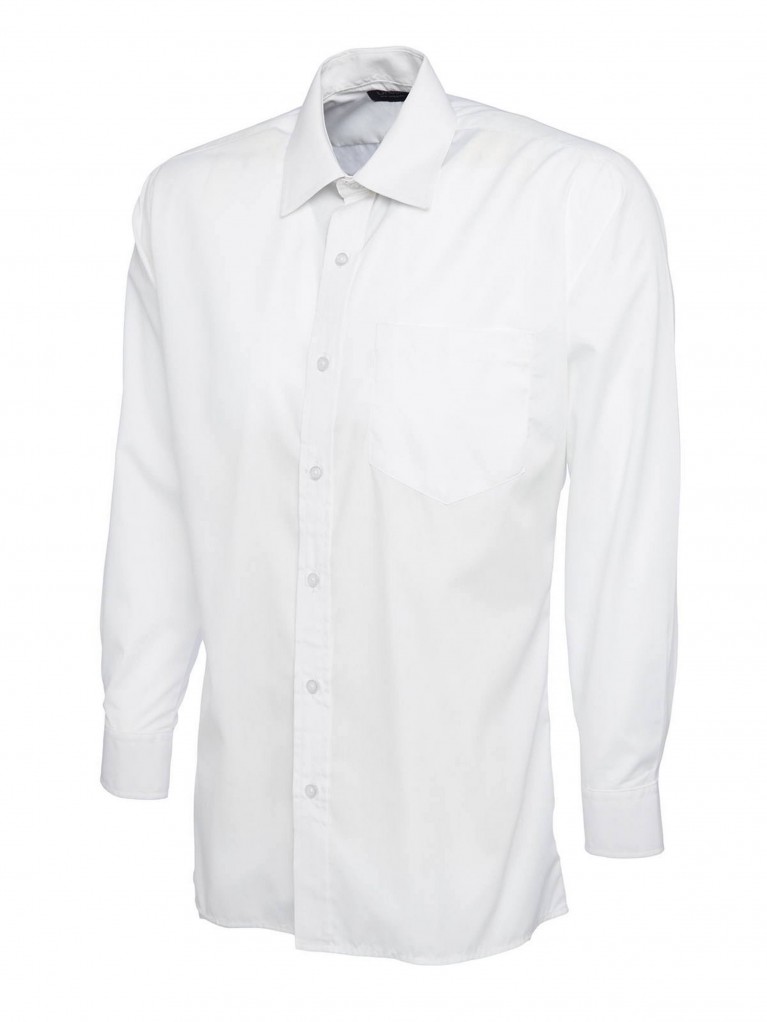 Mens Long Sleeve Poplin Shirt embroidered with school logo