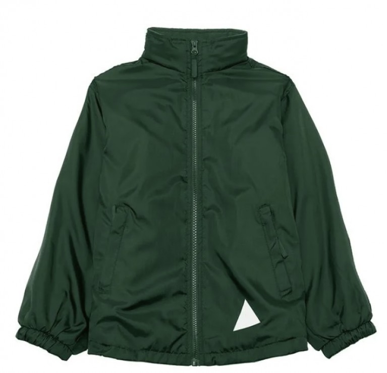 Showerproof jacket embroidered with school logo