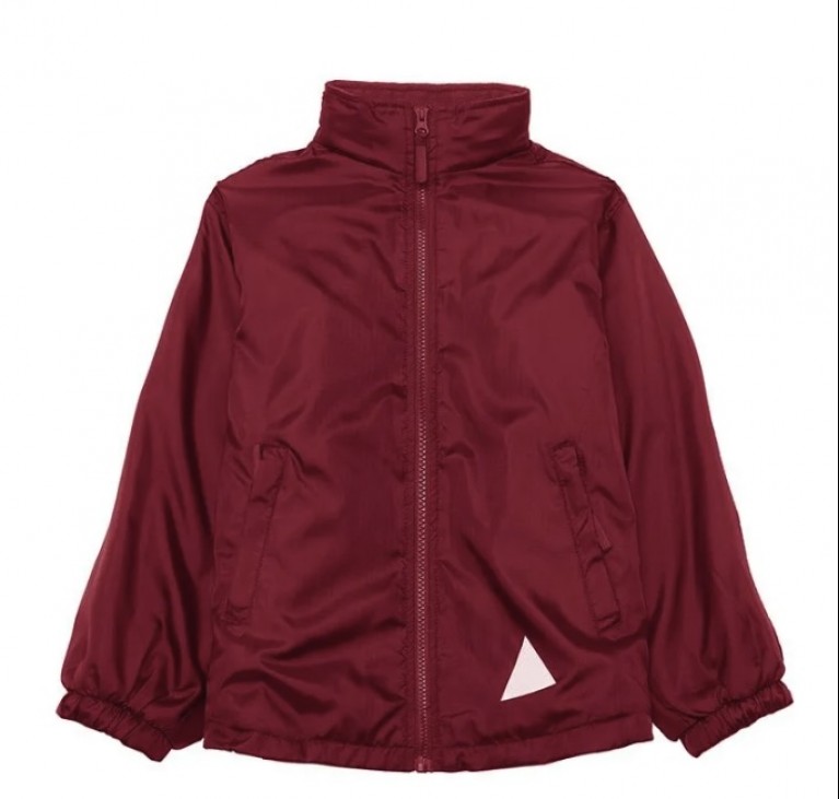 Showerproof jacket embroidered with school logo