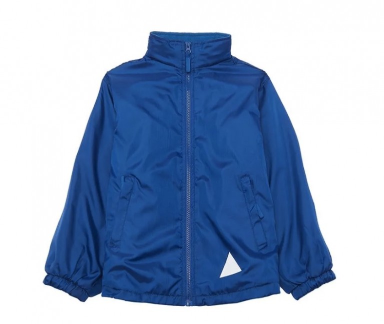 Showerproof jacket embroidered with school logo