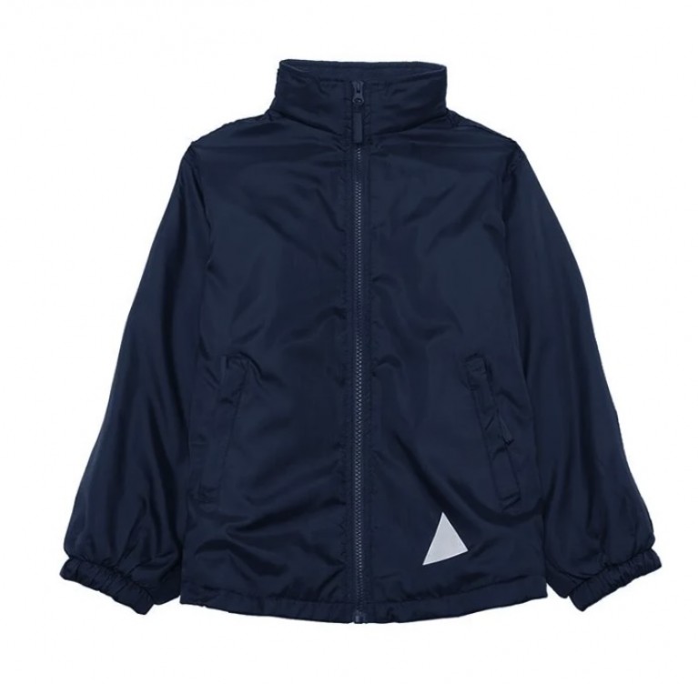 Showerproof jacket embroidered with school logo