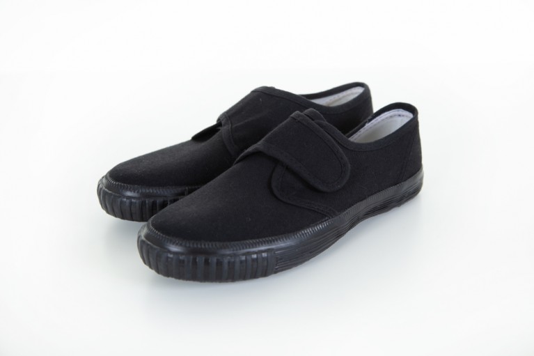 Black Velcro Plimsols