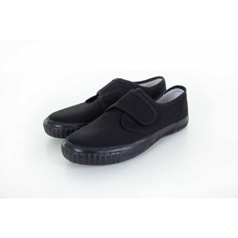 Black Velcro Plimsols