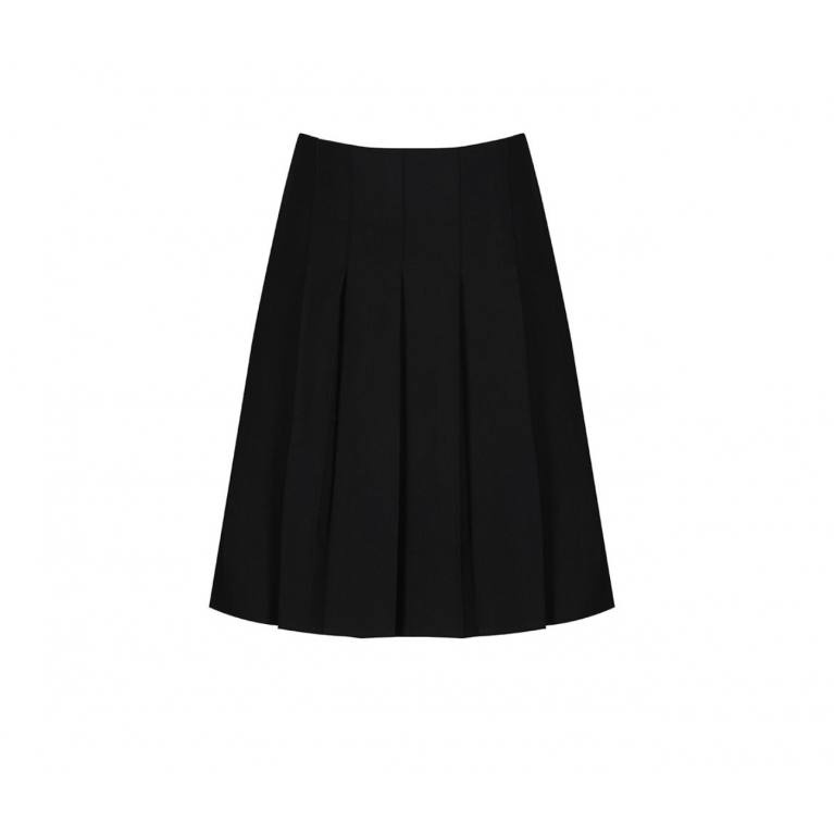 Junior Stitch Down Pleat Skirt in Black