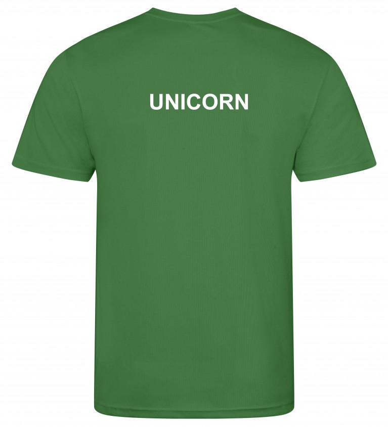 Green Cool T-Shirt for P.E - Unicorn