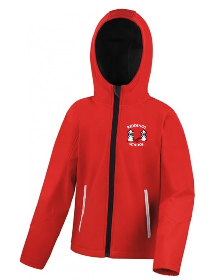 Red Core Softshell Hooded Jacket