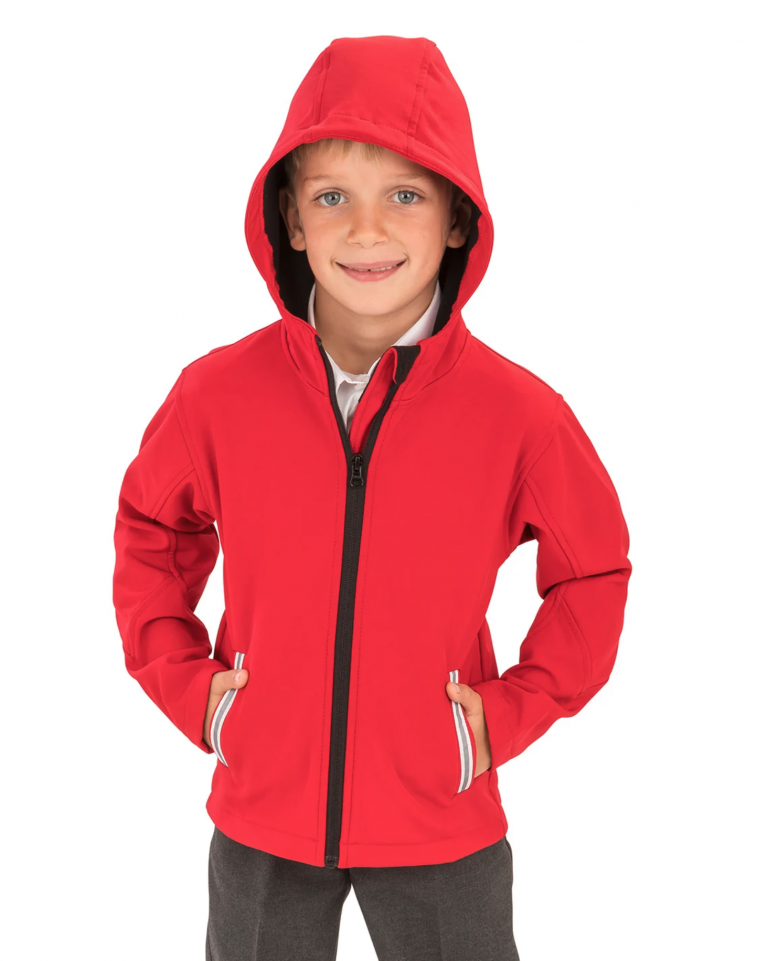 Red Core Softshell Hooded Jacket
