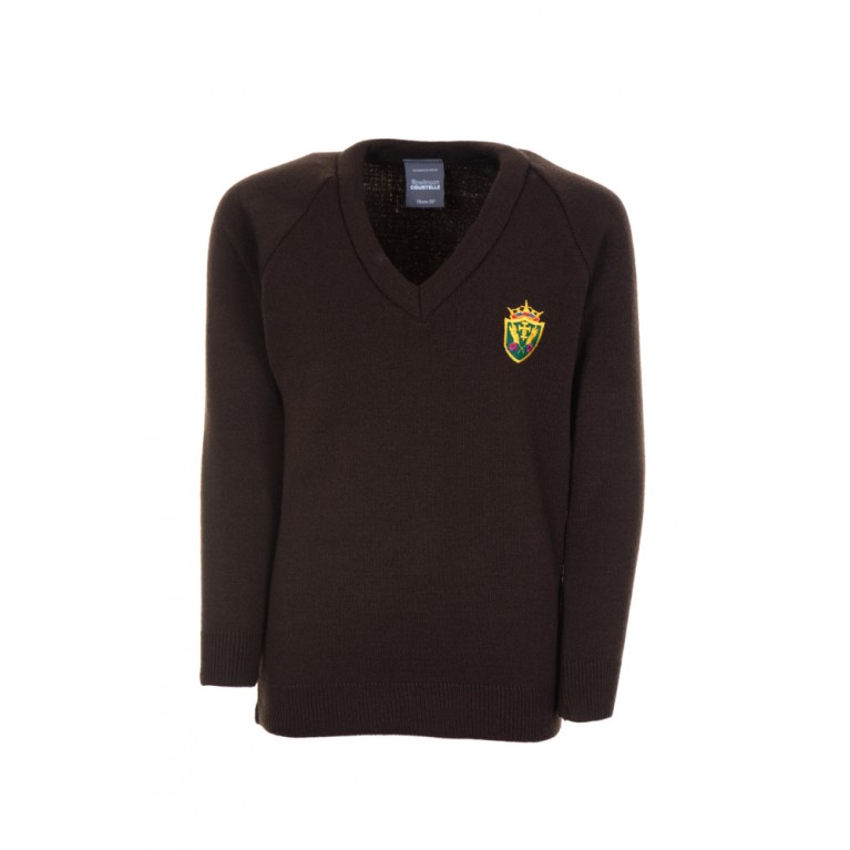 Brown V-Neck Knit Jumper